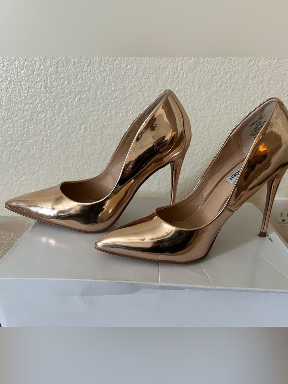 Steve Madden Metallic Rose Gold Heels